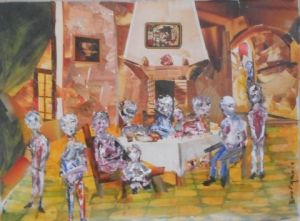 Peinture de BOURGEOIS: En famille