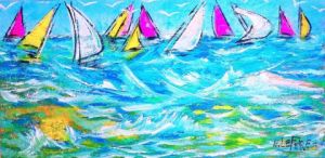 Peinture de Edwige lefevre: Promenade en mer 