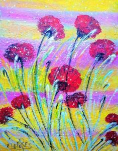Peinture de Edwige lefevre: LA DANSE DES COQUELICOTS