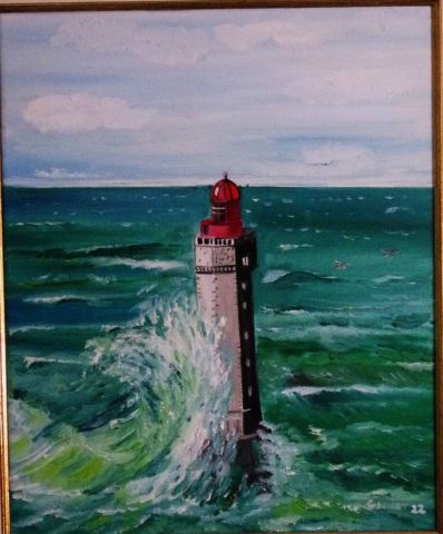 phare dans la tempète  - Peinture - jean gahinet