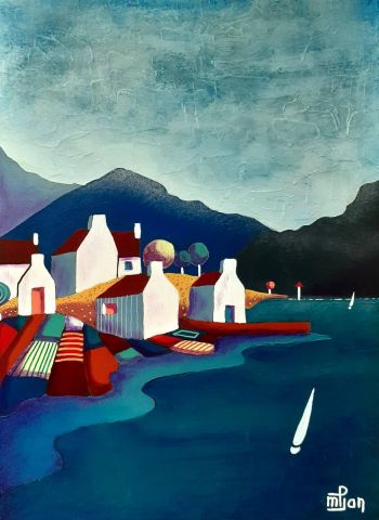La digue - Peinture - Marie-Pierre JAN