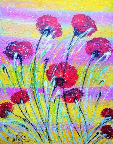 LA DANSE DES COQUELICOTS - Peinture - Edwige lefevre