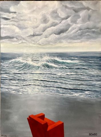 club sur plage soir - Peinture - YRO