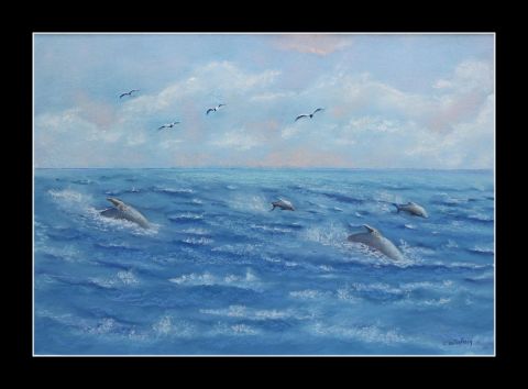 Les dauphins - Peinture - AILEDELO
