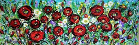 Les coquelicots  - Peinture - Edwige lefevre