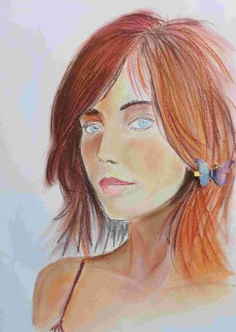 La fille qui aimat les papillons (I) - Peinture - Arsene Gully