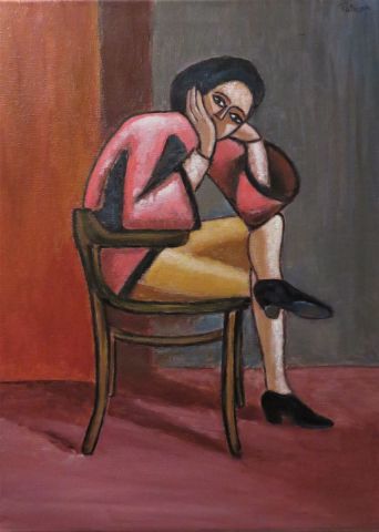 La penseuse - Peinture - Patmor