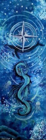 L'AZUR DES ABYSSES - Peinture - isabelle sallet 