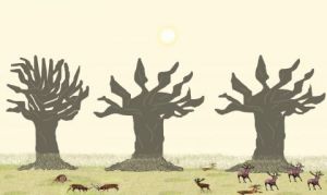 Peinture de Aminata Niang: La Chasse royale