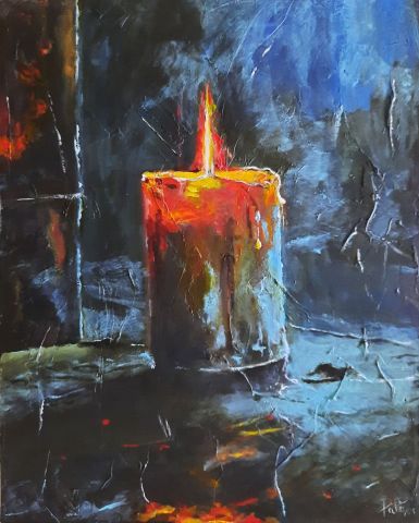 Peinture : La bougie allumée - Patmor Peinture : La bougie allumée - Patmor