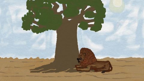 Le roi se repose - Peinture - Aminata Niang