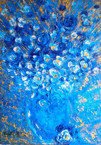 BLEU GIVRE  - Peinture - Edwige lefevre