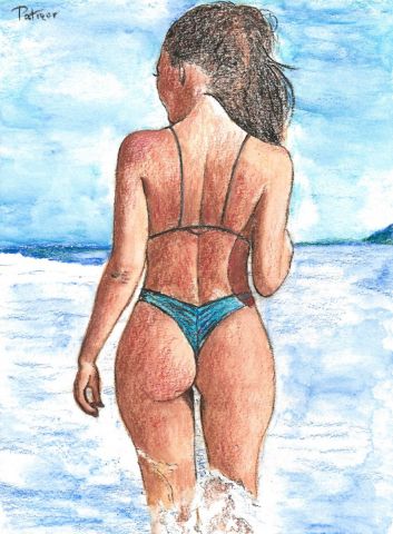 Femme en string - Peinture - Patmor