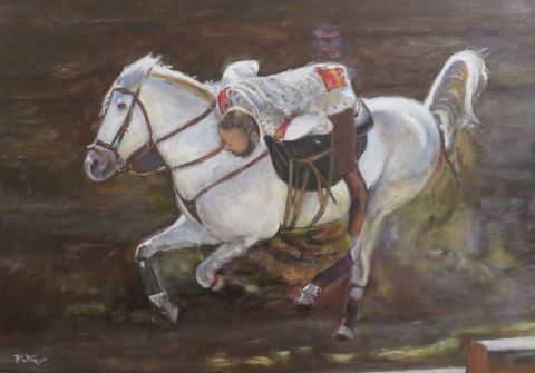 Cascadeur à cheval - Peinture - Patmor