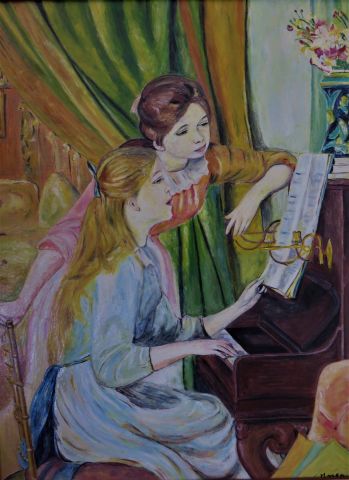 Jeunes filles au piano - Peinture - Patmor