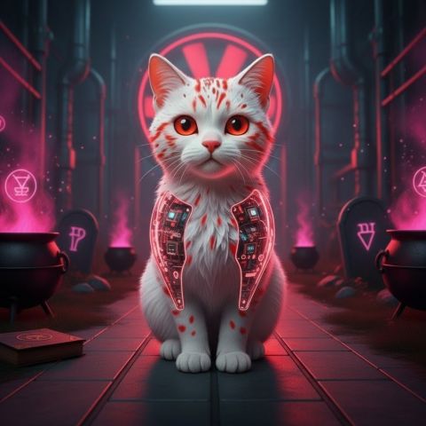 Art numerique : Chaton Cyborg - Franecoise PONSAT