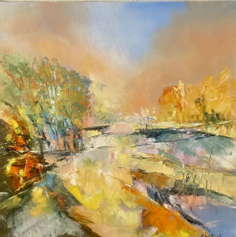 Lumière dorée - Peinture - janine chetivet