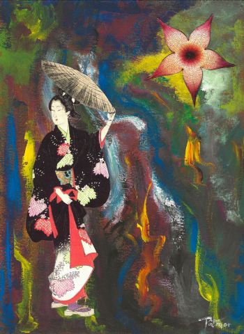 Peinture : Japonaise à l'ombrelle - Patmor Peinture : Japonaise à l'ombrelle - Patmor