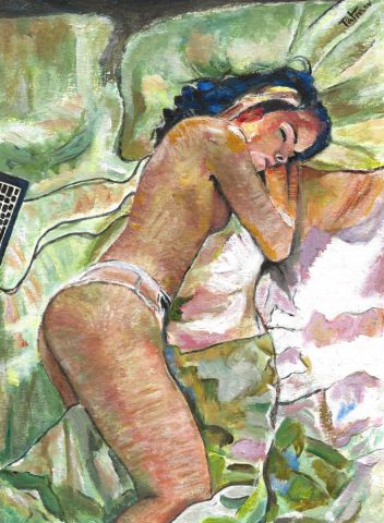 Peinture : Jeune fille endormie - Patmor