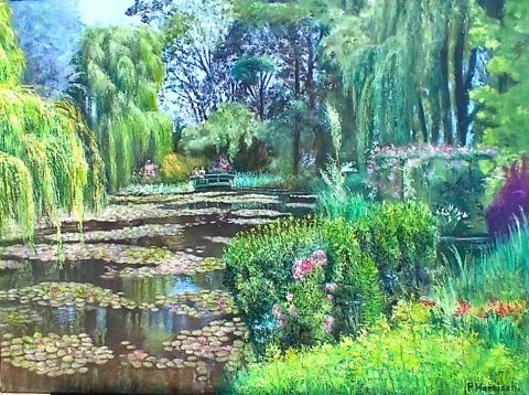 Peinture : Nymphéas à Giverny - Pascale HARNISCH
