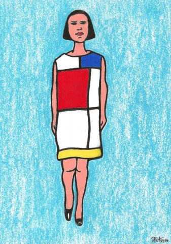 Peinture : La dame de Mondrian - Patmor
