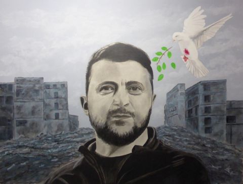 Peinture : Volodymir Zelenski - Jean-Alexandre