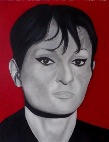 Peinture : La longue dame brune - Jean-Alexandre