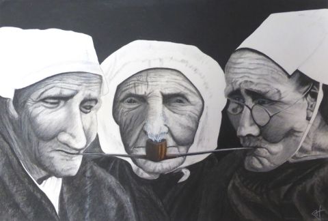 Peinture : Fumeuses - Jean-Alexandre