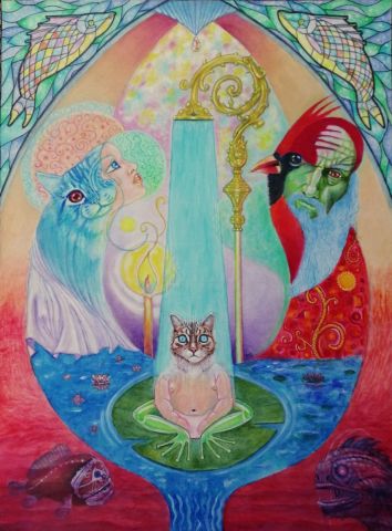 Peinture de Patrick Guerchet : LE BAPTEME