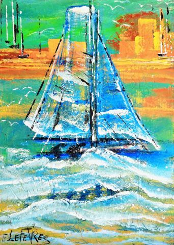 Peinture de Edwige lefevre : Le chenal Port Louis BRETAGNE