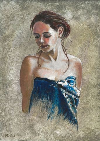 Peinture de Patmor : Femme songeuse après sa toilette