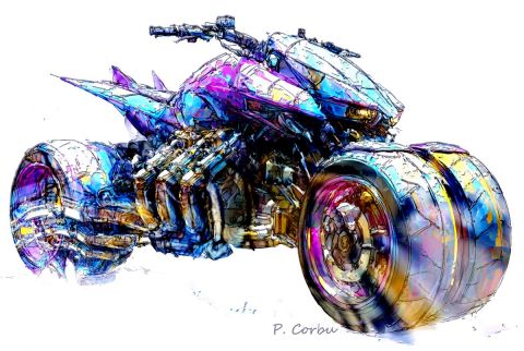Art numerique de Corbu Pierre : Motorcycle Quantum 02