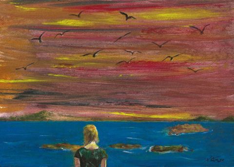 Peinture de Patmor : Face à la mer