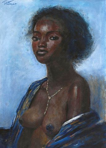 Peinture de Patmor : Femme à la poitrine découverte
