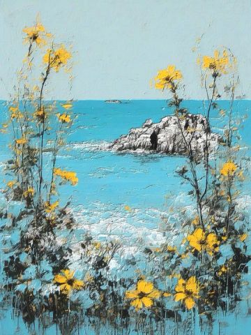 Art numerique de Françoise DELEGLISE : bord de mer 3