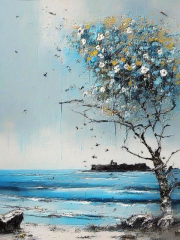 Art numerique de Françoise DELEGLISE : bord de mer 4