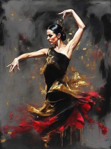 Art numerique de Françoise DELEGLISE : flamenco 1