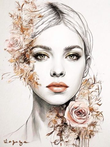 Art numerique de Françoise DELEGLISE : visage 1