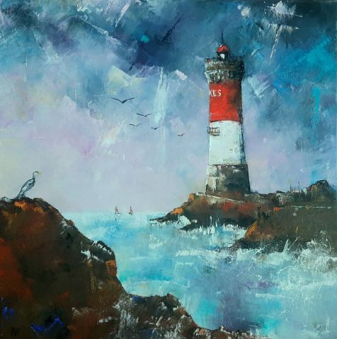 Peinture de pvi : Phare des pierres noires