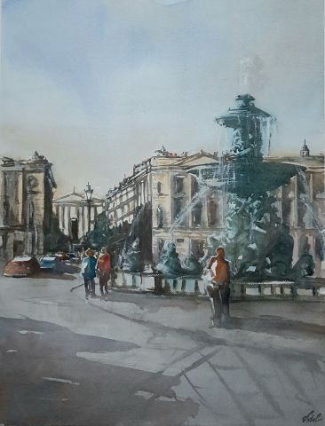 Peinture de pvi : Paris, place de la concorde