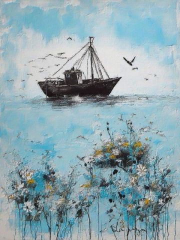 Art numerique de Françoise DELEGLISE : bord de mer 5