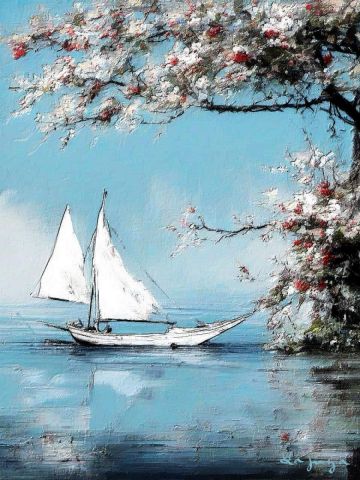 Art numerique de Françoise DELEGLISE : bord de mer 6