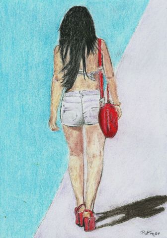 Peinture de Patmor : Femme en marche