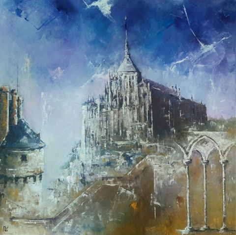 Peinture de Vidal : Mont St Michel (composition)