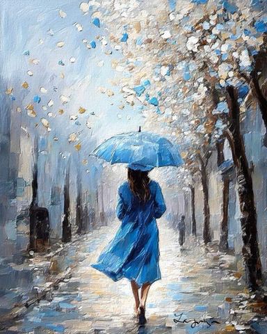 Art numerique de Françoise DELEGLISE : Printemps pluvieux