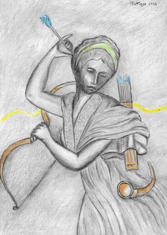 Peinture de Patmor : Diane chasseresse