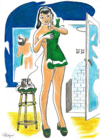 Peinture de Patmor : la demoiselle au téléphone