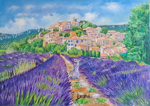 Peinture de alain dervillez : GORDES village du Luberon