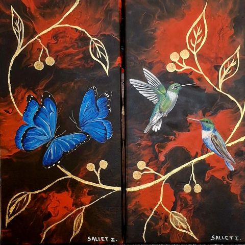 Peinture de isabelle sallet  : SOUFFLE DE L'OR ET DE L'AZUR