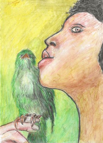 Peinture de Patmor : L'enfant et l'oiseau